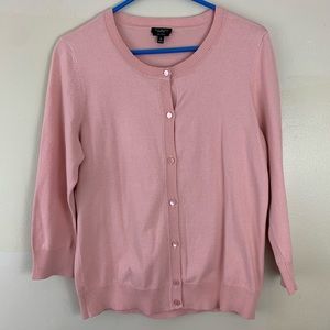 Talbots blush pink pima cotton button cardigan M